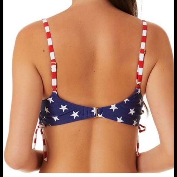 NWT California Waves classic stars/stripes juniors size large cutout bikini top - Picture 3 of 6